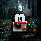 Loungefly Disney Mickey Mouse Black Checkered Figural Mini Backpack + Wallet (BUNDLE)