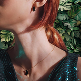 14kt Gold Black Pearl Butterfly Earrings & Necklace Set